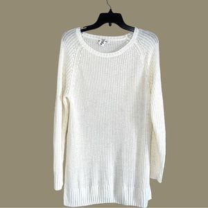 H&M LOGG Size Medium Cream Tunic Sweater Long Sleeve